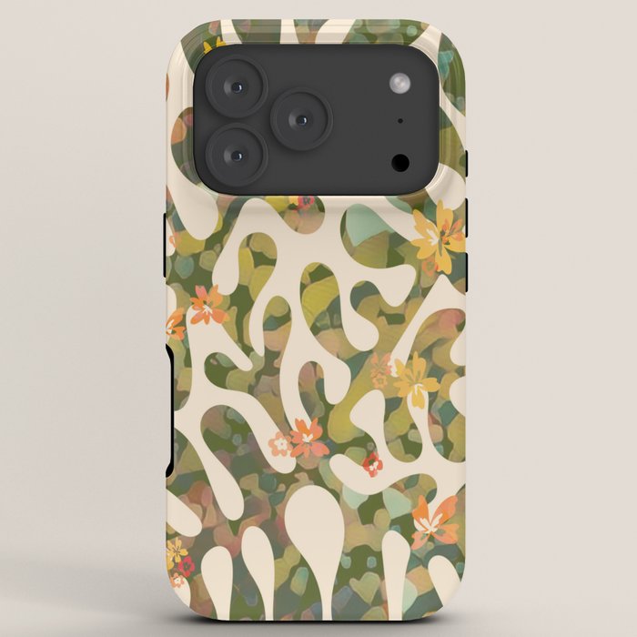 Matisse Inspired Colorful Abstract Leaves with Flowers iPhone Case Gallery Image 7