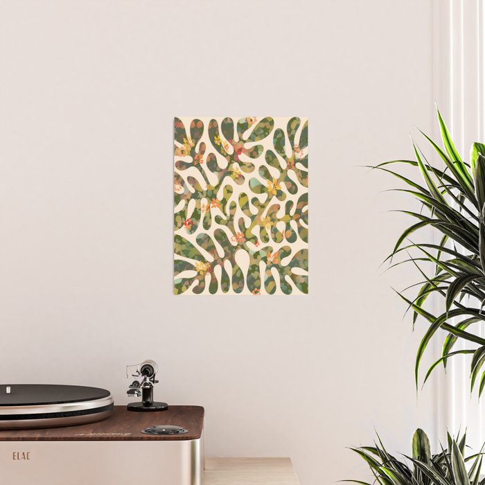 Matisse Inspired Colorful Abstract Leaves with Flowers Poster Gallery Image 2