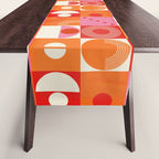Retro Geo Pop Orange Pink Pattern Table Runner Gallery Image 1