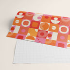 Retro Geo Pop Orange Pink Pattern Wrapping Paper Gallery Image 2