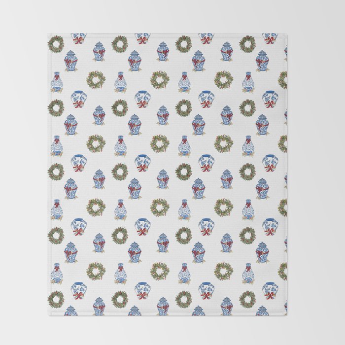 Ginger Jar Christmas Throw Blanket Gallery Image 2