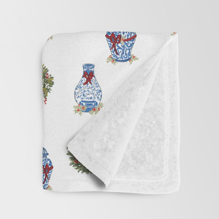 Ginger Jar Christmas Throw Blanket Gallery Image 3