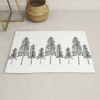 Pine Trees - Black Ink Rug Gallery Image 1