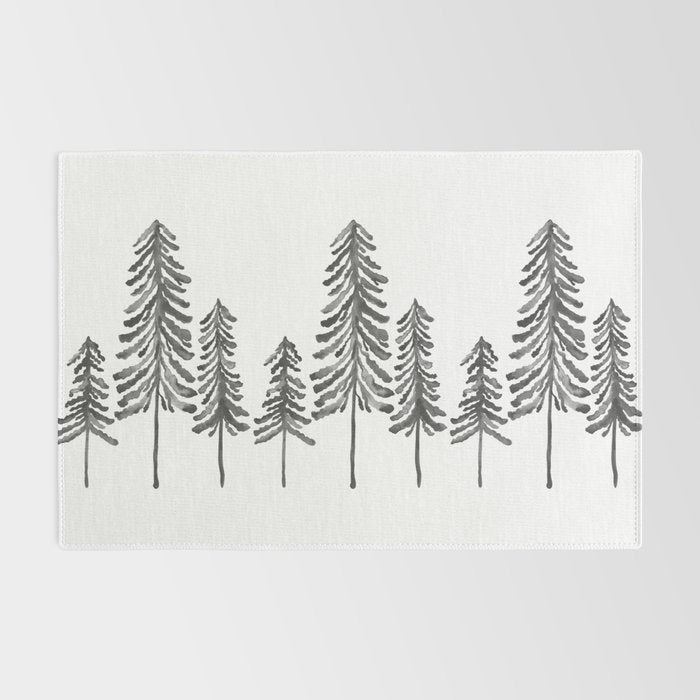 Pine Trees - Black Ink Rug Gallery Image 2