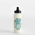 Abstract Minimalist Flowers in Blue Vase Water Bottle Gallery Image 2