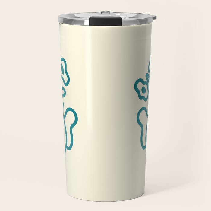 Abstract Minimalist Flowers in Blue Vase Travel Mug Gallery Image 1