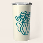 Abstract Minimalist Flowers in Blue Vase Travel Mug Gallery Image 2