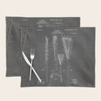 Lacrosse Stick Patent - Lacrosse Player Art - Black Chalkboard Placemat Gallery Image 1