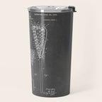 Lacrosse Stick Patent - Lacrosse Player Art - Black Chalkboard Travel Mug Gallery Image 2