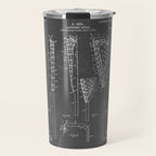 Lacrosse Stick Patent - Lacrosse Player Art - Black Chalkboard Travel Mug Gallery Image 1