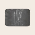 Lacrosse Stick Patent - Lacrosse Player Art - Black Chalkboard Bath Mat Gallery Image 1