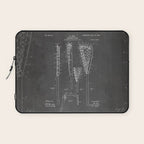 Lacrosse Stick Patent - Lacrosse Player Art - Black Chalkboard Laptop Sleeve Gallery Image 1
