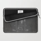 Lacrosse Stick Patent - Lacrosse Player Art - Black Chalkboard Laptop Sleeve Gallery Image 2