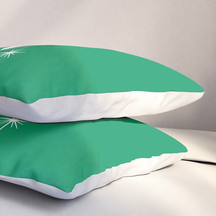 'Tis The Season - Retro Santa Green Pillow Sham Gallery Image 3