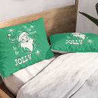 'Tis The Season - Retro Santa Green Pillow Sham Gallery Image 2