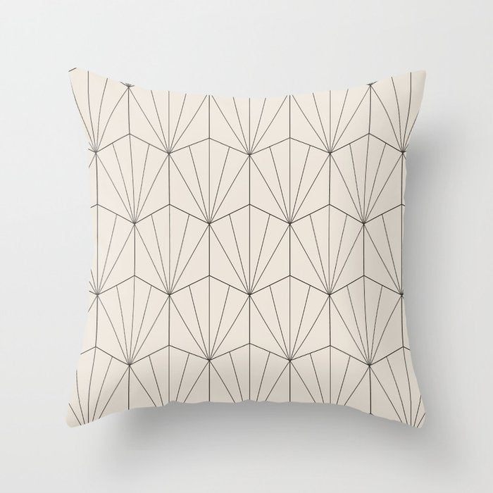 Gisela Geometric Line Art - Black and White Throw Pillow Gallery Image 1