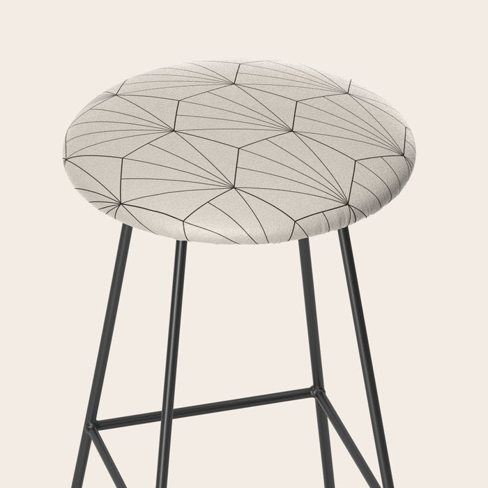 Gisela Geometric Line Art - Black and White Stool Gallery Image 2