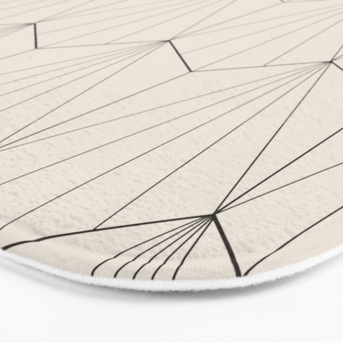 Gisela Geometric Line Art - Black and White Bath Mat Gallery Image 3