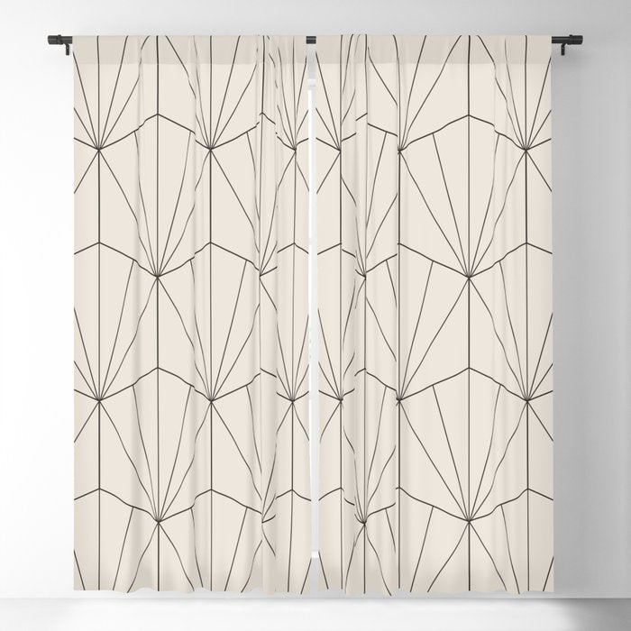 Gisela Geometric Line Art - Black and White Window Curtain Gallery Image 5
