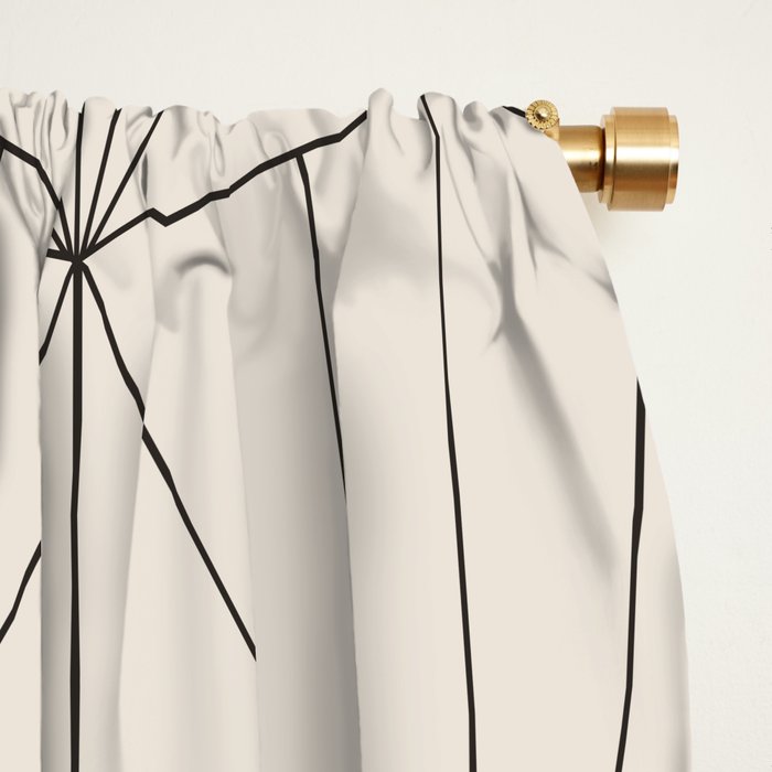 Gisela Geometric Line Art - Black and White Window Curtain Gallery Image 2