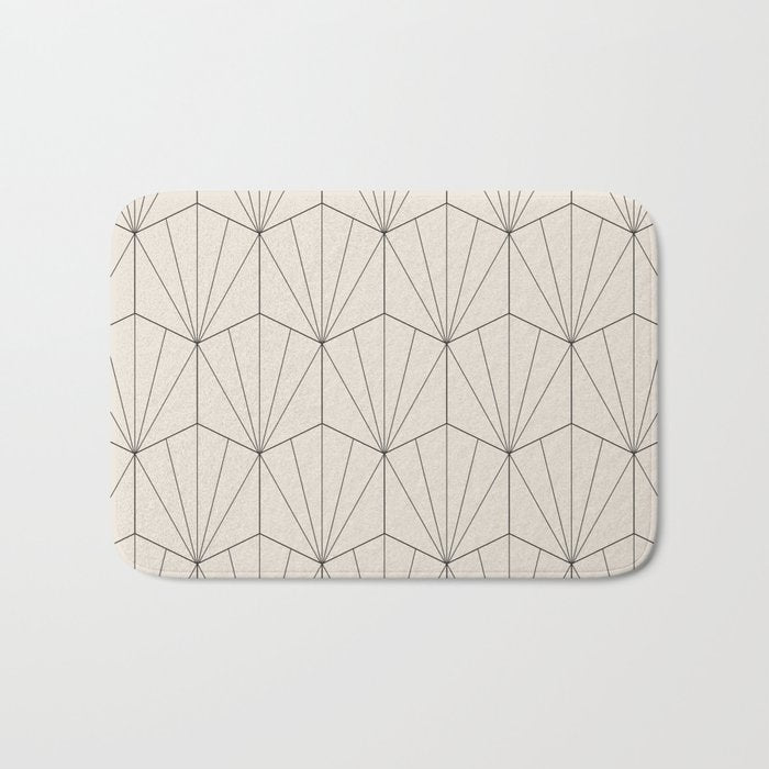 Gisela Geometric Line Art - Black and White Bath Mat Gallery Image 1