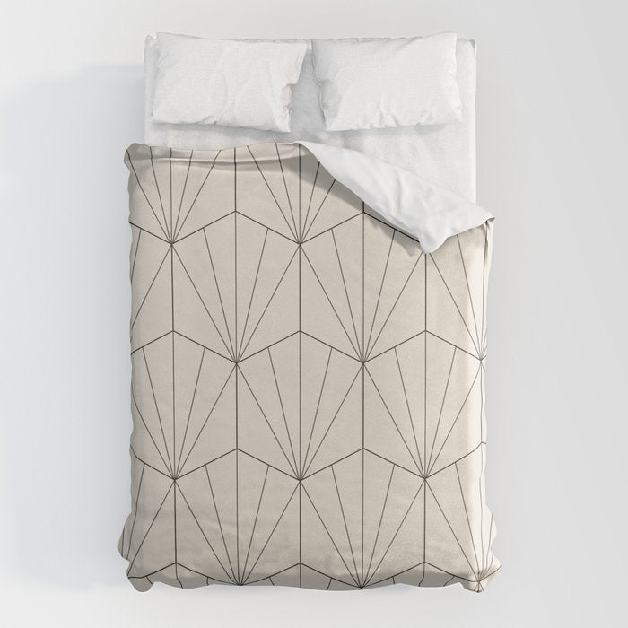 Gisela Geometric Line Art - Black and White Duvet Cover Gallery Image 6