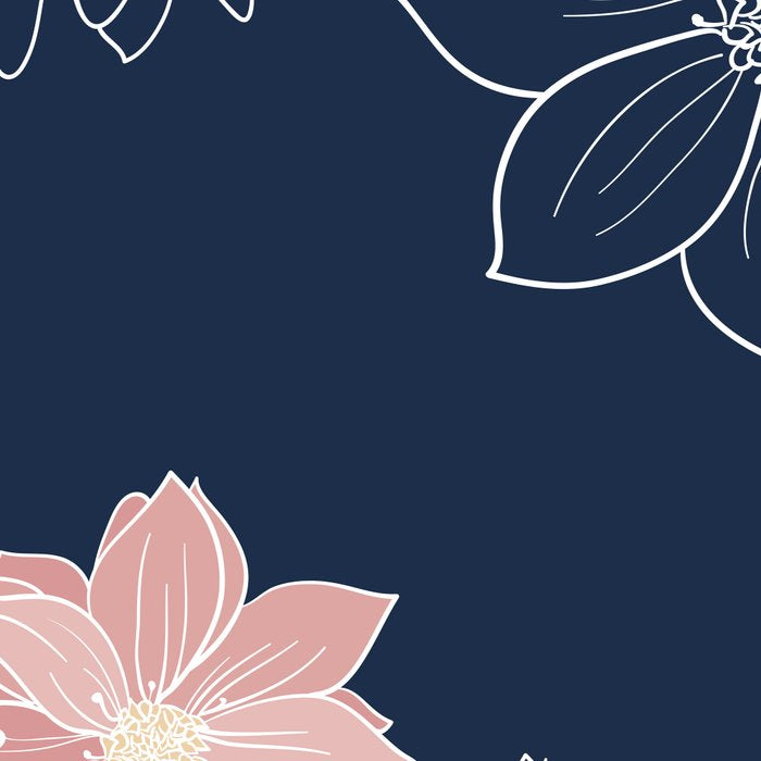 Festive, Floral Prints and Line Art, Navy Blue and Pink Coffee Mug Gallery Image 2