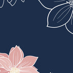 Festive, Floral Prints and Line Art, Navy Blue and Pink Coffee Mug Gallery Image 2