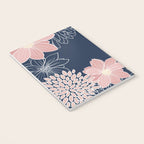 Festive, Floral Prints and Line Art, Navy Blue and Pink Notebook Gallery Image 3