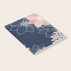Festive, Floral Prints and Line Art, Navy Blue and Pink Notebook Gallery Image 2