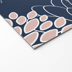 Festive, Floral Prints and Line Art, Navy Blue and Pink Welcome Mat Gallery Image 2