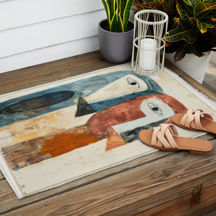 Bird Duality I Outdoor Rug Gallery Image 2