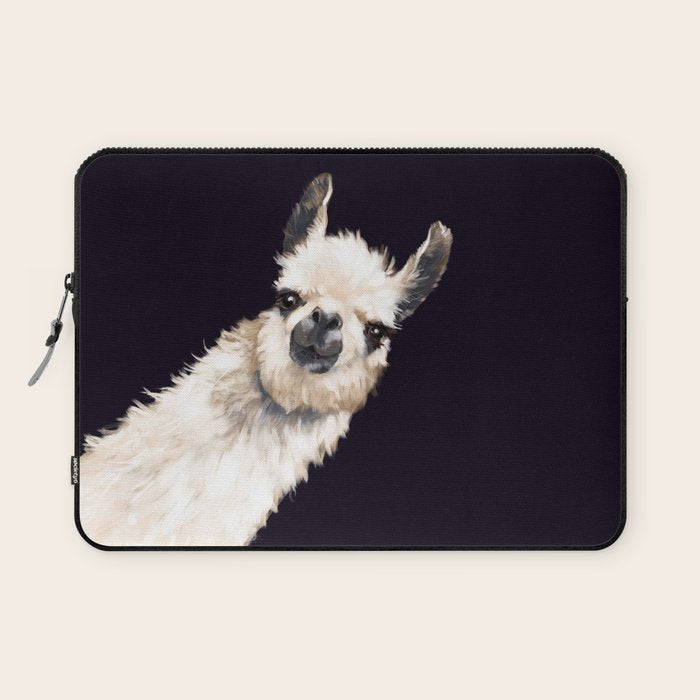 Sneaky Llama in Black Laptop Sleeve Gallery Image 1
