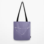 Capricorn Zodiac Star Constellation Line Art Lavender Purple Tote Bag Gallery Image 2
