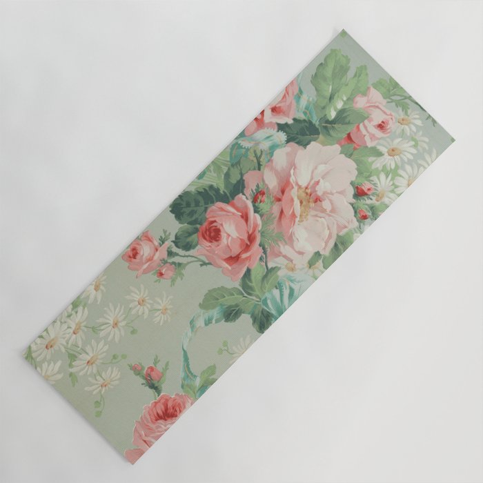 Vintage Botanical Fabric Pattern Yoga Mat Gallery Image 1