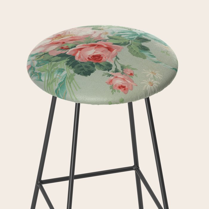 Vintage Botanical Fabric Pattern Stool Gallery Image 2