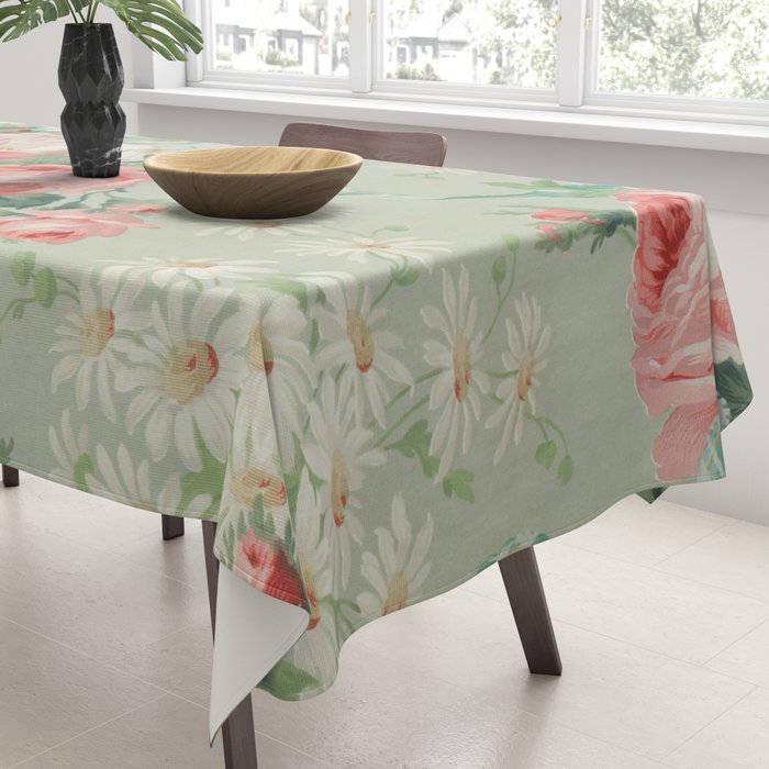 Vintage Botanical Fabric Pattern Tablecloth Gallery Image 3