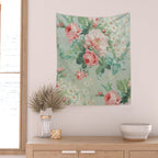 Vintage Botanical Fabric Pattern Wall Tapestry Gallery Image 2