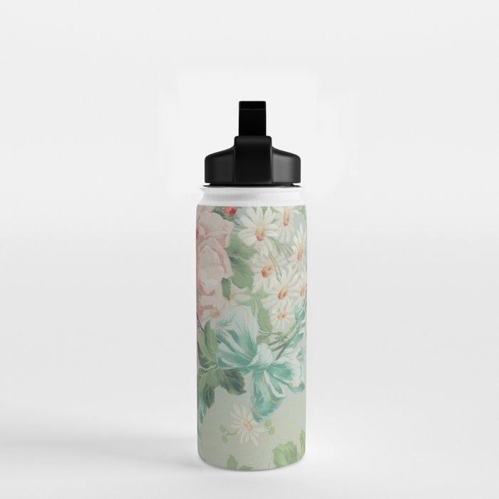 Vintage Botanical Fabric Pattern Water Bottle Gallery Image 2
