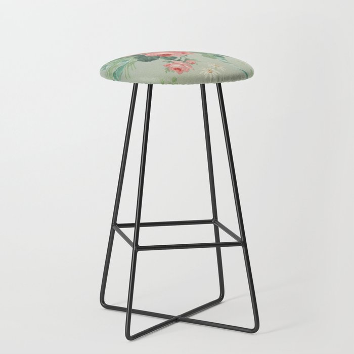 Vintage Botanical Fabric Pattern Stool Gallery Image 1