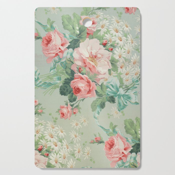 Vintage Botanical Fabric Pattern Cutting Board Gallery Image 1