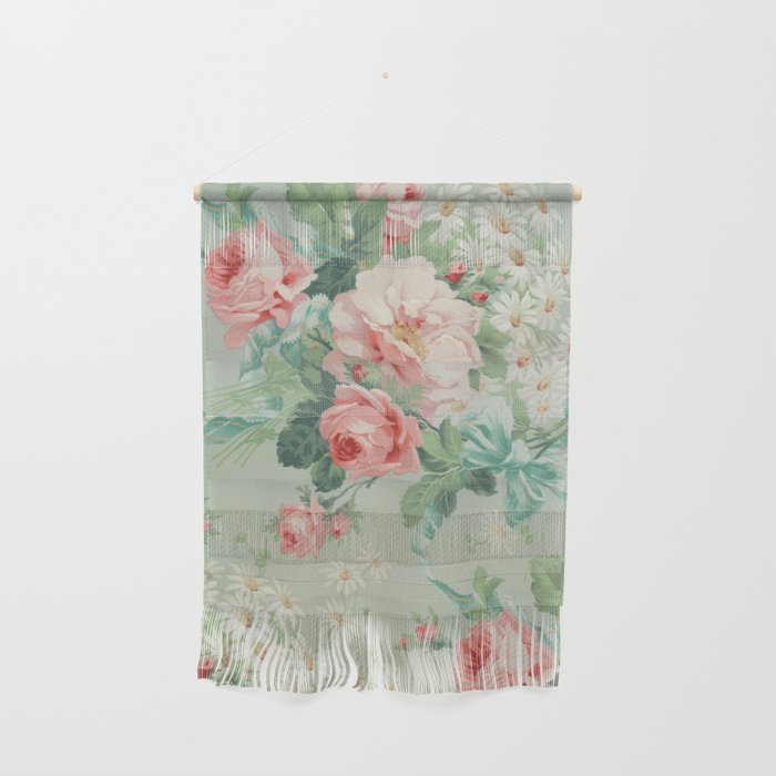 Vintage Botanical Fabric Pattern Wall Hanging Gallery Image 1
