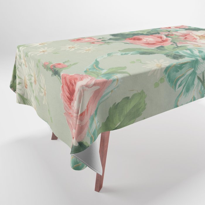 Vintage Botanical Fabric Pattern Tablecloth Gallery Image 1