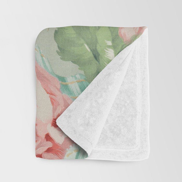 Vintage Botanical Fabric Pattern Throw Blanket Gallery Image 3