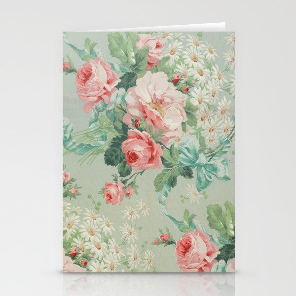Vintage Botanical Fabric Pattern Stationery Card Gallery Image 2
