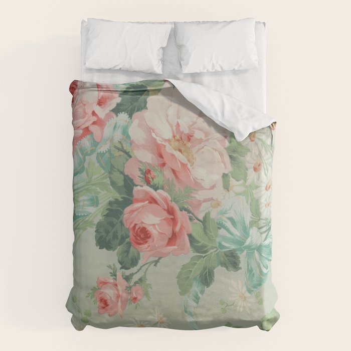 Vintage Botanical Fabric Pattern Duvet Cover Gallery Image 1