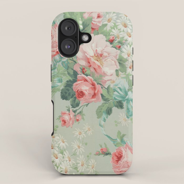 Vintage Botanical Fabric Pattern iPhone Case Gallery Image 1