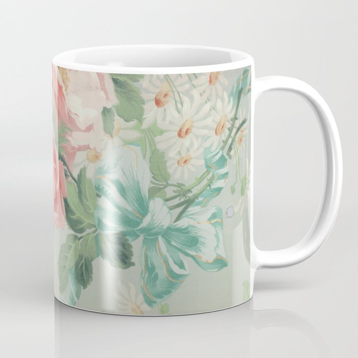 Vintage Botanical Fabric Pattern Coffee Mug Gallery Image 1