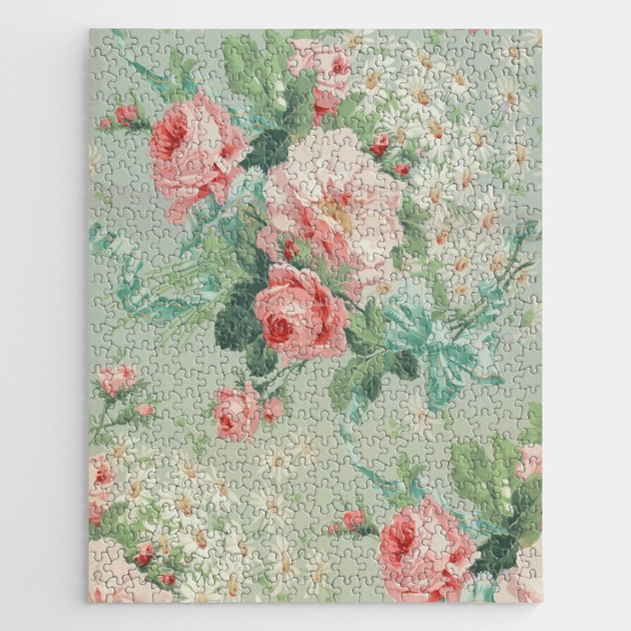 Vintage Botanical Fabric Pattern Jigsaw Puzzle Gallery Image 1