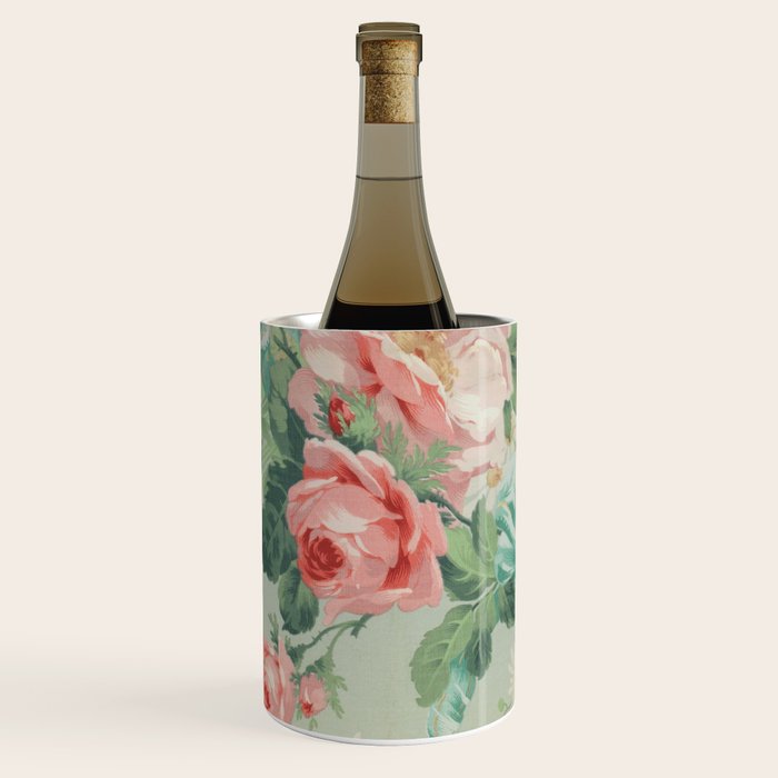 Vintage Botanical Fabric Pattern Wine Chiller Gallery Image 1